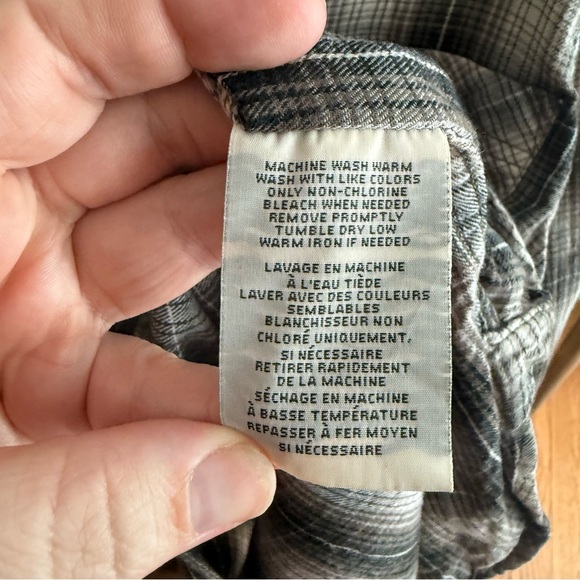 Denim & Supply Ralph Lauren Grey Cream Plaid RL Utility Button Up Shirt Large - Picture 6 of 7